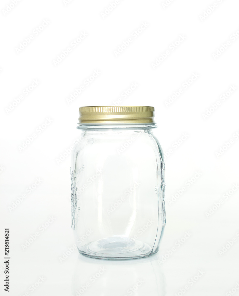 glass jar empty on white background glass jar empty on white background