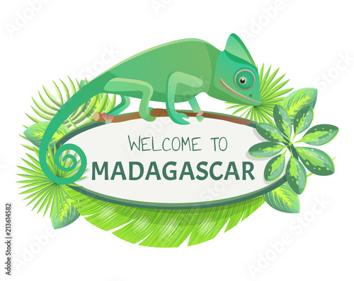 Welcome to Madagascar Banner Vector Illustration