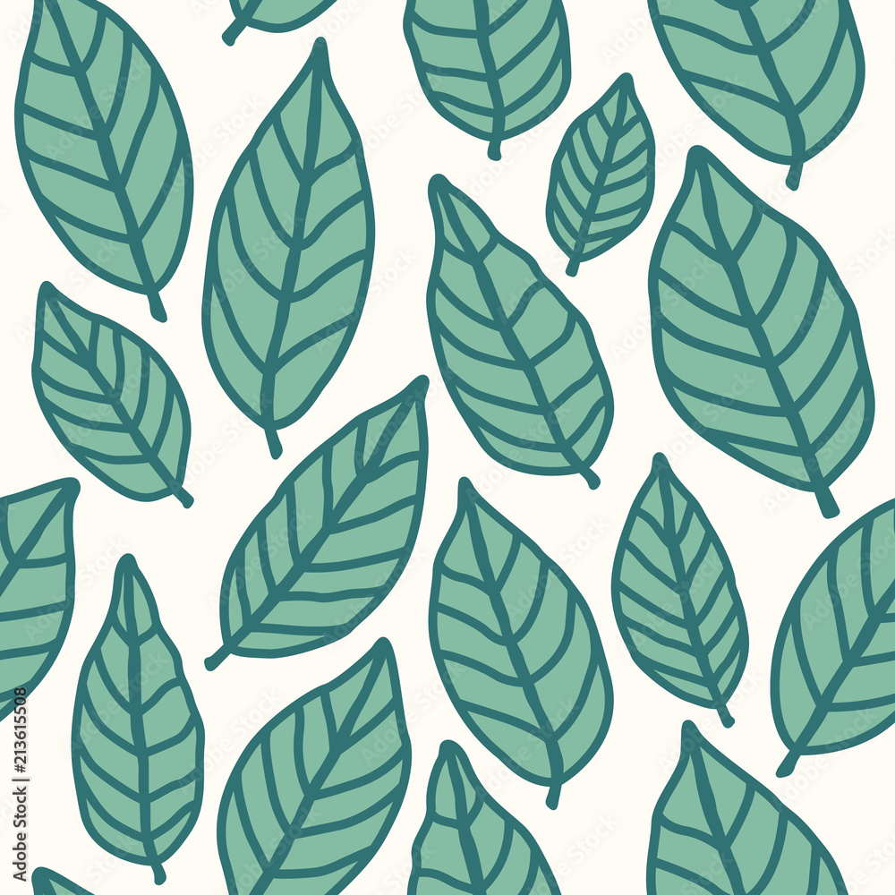 Leaves Pattern. Endless Background. Seamless