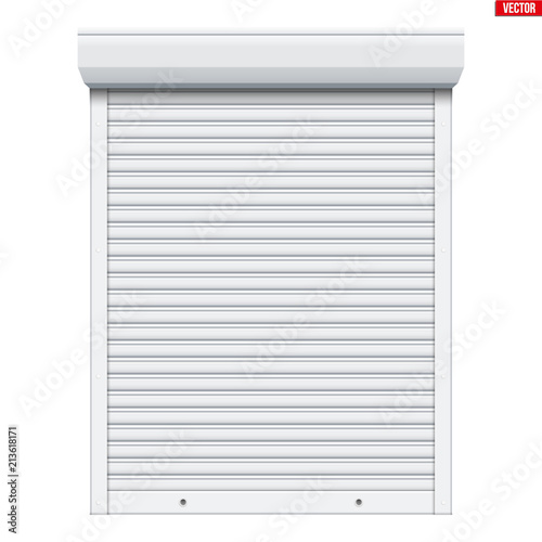 Sample of Roller Shutters. Protect System for door or windows. White color. Vector Illustration isolated on background.