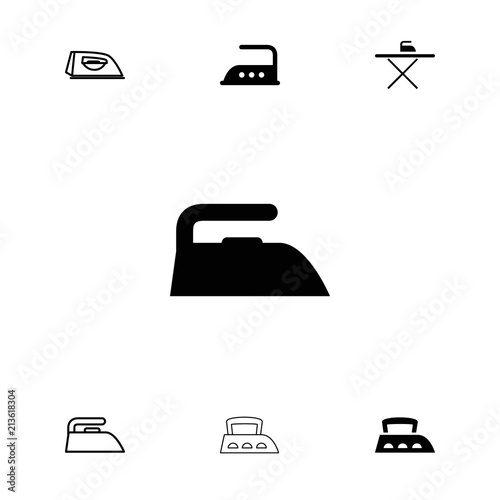 Collection of 7 ironing filled and outline icons