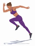illustration of runner , vector draw