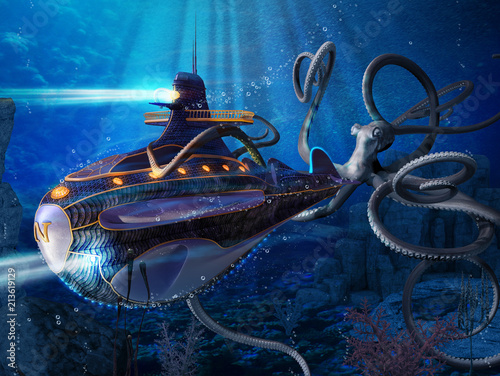 Captain Nemo Nautilus Submarine Attack photo
