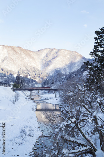 Snowscape of Sho river