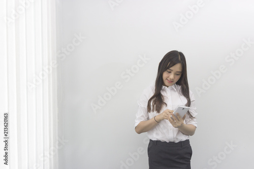 Pretty Asian office lady at the office