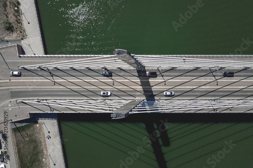 Aerial view of the Crussel bridge and Ruoholahti canal, Helsinki, Finland photo