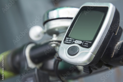 electric bicycle odometer. closeup
