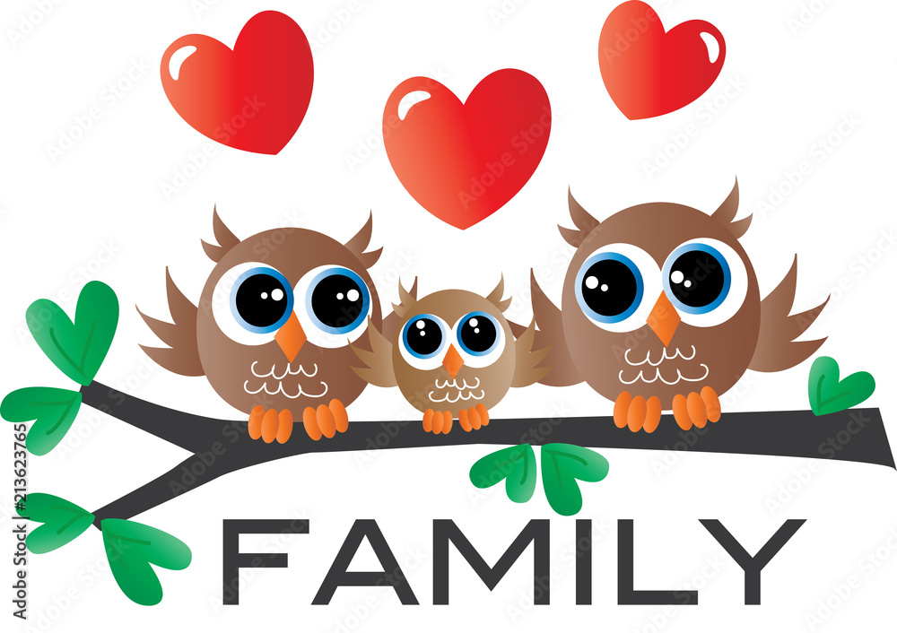 a sweet little owl family a sweet little owl family