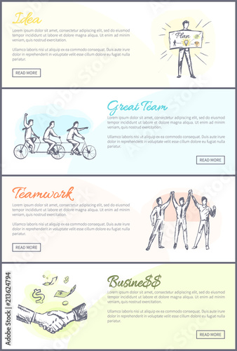 Great Team Teamwork Collection Vector Illustration