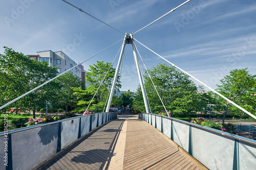 Pedestrian bridge on the Ruoholahti Canal, Helsinki, Finland