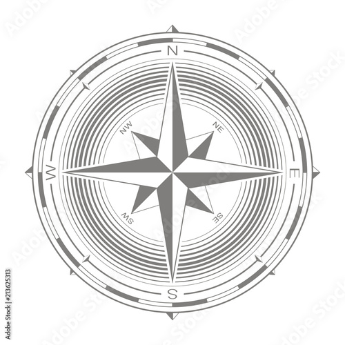 vector icon with compass rose for your design