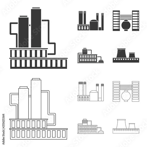 Industry, production.Factory set collection icons in black,outline style vector symbol stock illustration web.