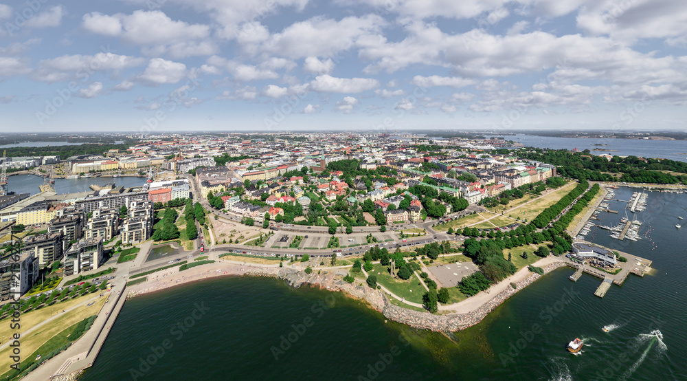 Panoramic aerial view of Helsinki, Finland