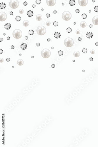Pearl and diamonds background