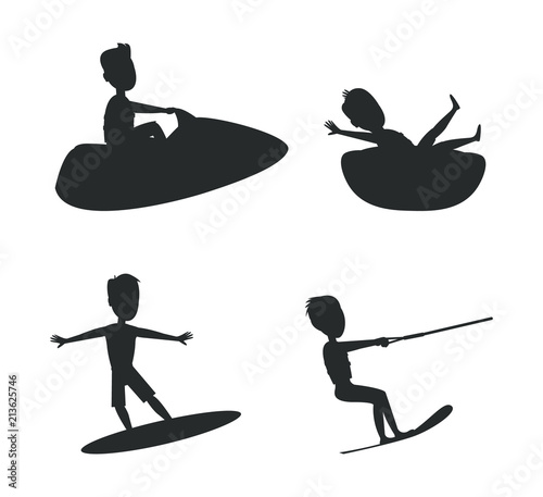 Summer Silhouettes Collection Vector Illustration