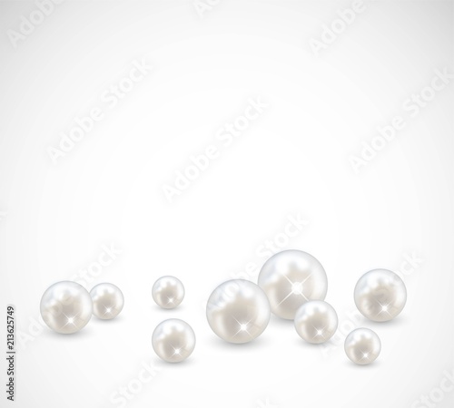Beautiful realistic pearl set illustration vector  photo