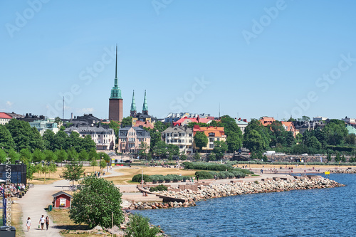 View of the Eira district and Mikael Agricola Church, Helsinki, Finland photo