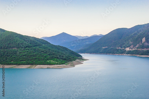 a reservoir in the mountains  Zhinvali Reservoir  Georgia