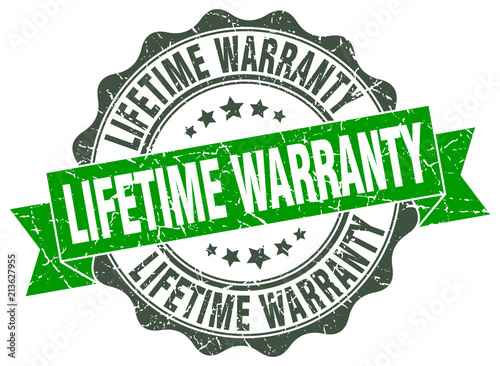 lifetime warranty stamp. sign. seal