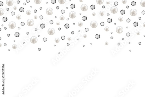 Pearl and diamonds background