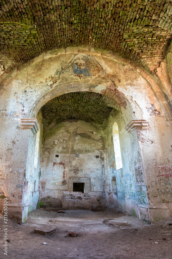 The ruins of an ancient church in Chervone. Ukraine