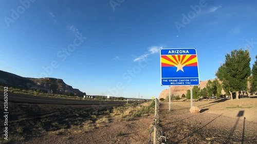 Arizona State Welcome Sign Time Lapse photo