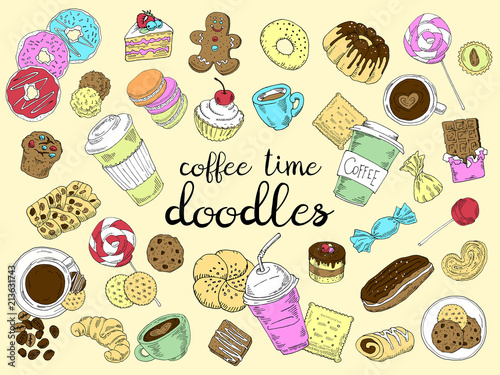 Colorful coffee set