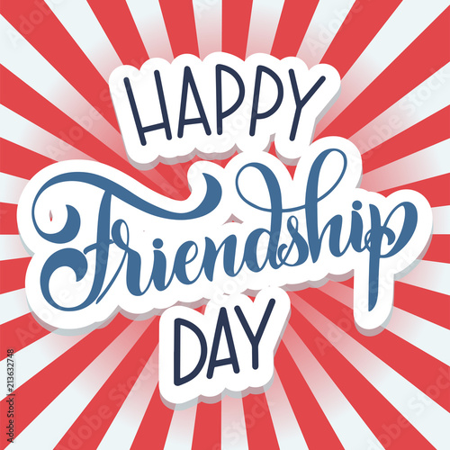 Friendship day hand drawn lettering. Vector elements for invitations  posters  greeting cards. T-shirt design. Friendship quotes.