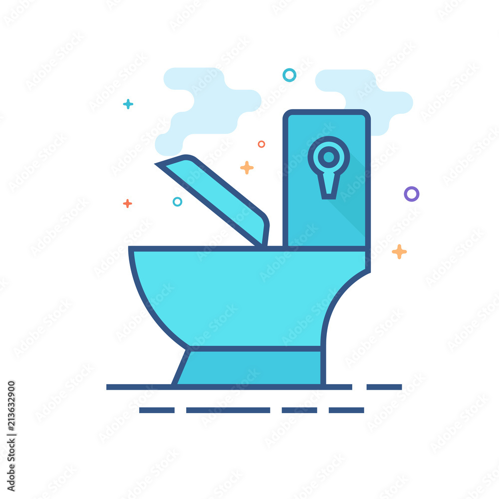 Toilet icon in flat color style. Bathroom closet clean sanitaion. Vector illustration. Toilet icon in flat color style. Bathroom closet clean sanitaion. Vector illustration.