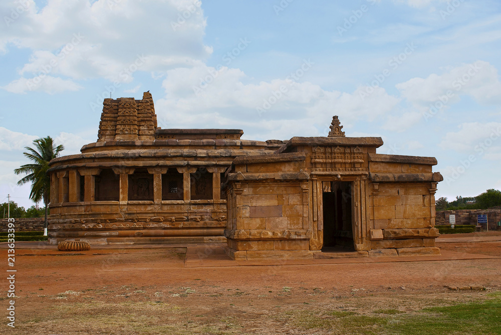 Durga temple, Aihole, Bagalkot, Karnataka. The Galaganatha Group of temples. The actual entrance to the temple complex is on the right side.