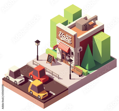 Vector isometric vape shop