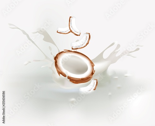 Delicious tropical coconut flavor milkshake