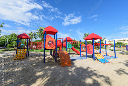 big playground for children in the public park