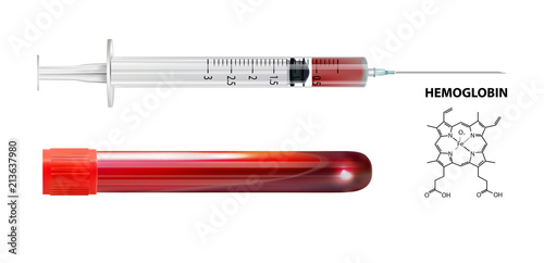 syringe and blood test tube