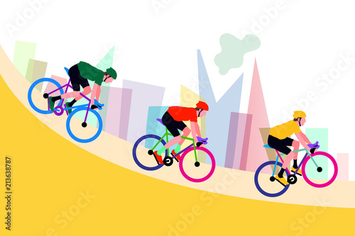 Group of cyclist at professional race for bike rally event - Illustration photo