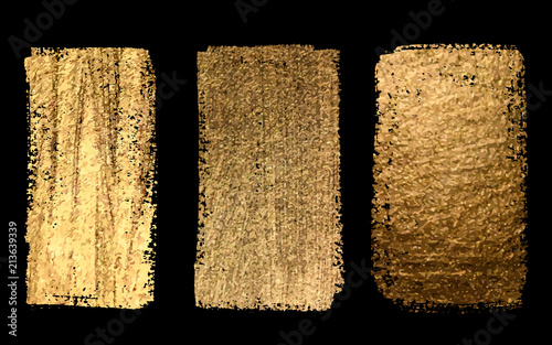 Set of Black and Gold Design Templates for Brochures, Flyers,  L