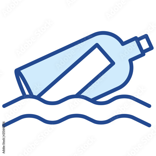 Flaschenpost Vector Icon Illustration