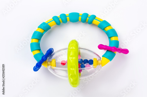 Round baby rattle. photo