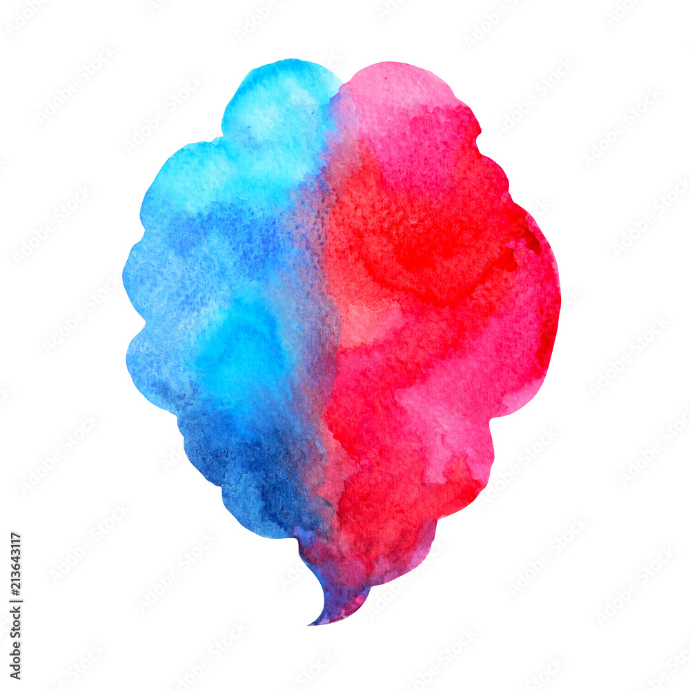 brain bubble thinking watercolor painting hand drawing illustration design