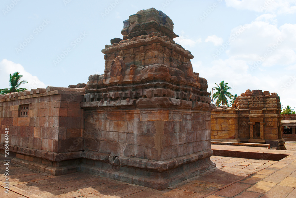 Galaganatha Group of temples, Aihole, Bagalkot, Karnataka. From left - Suryanarayana Temple and a part of Suryanarayana Gudi on the right.