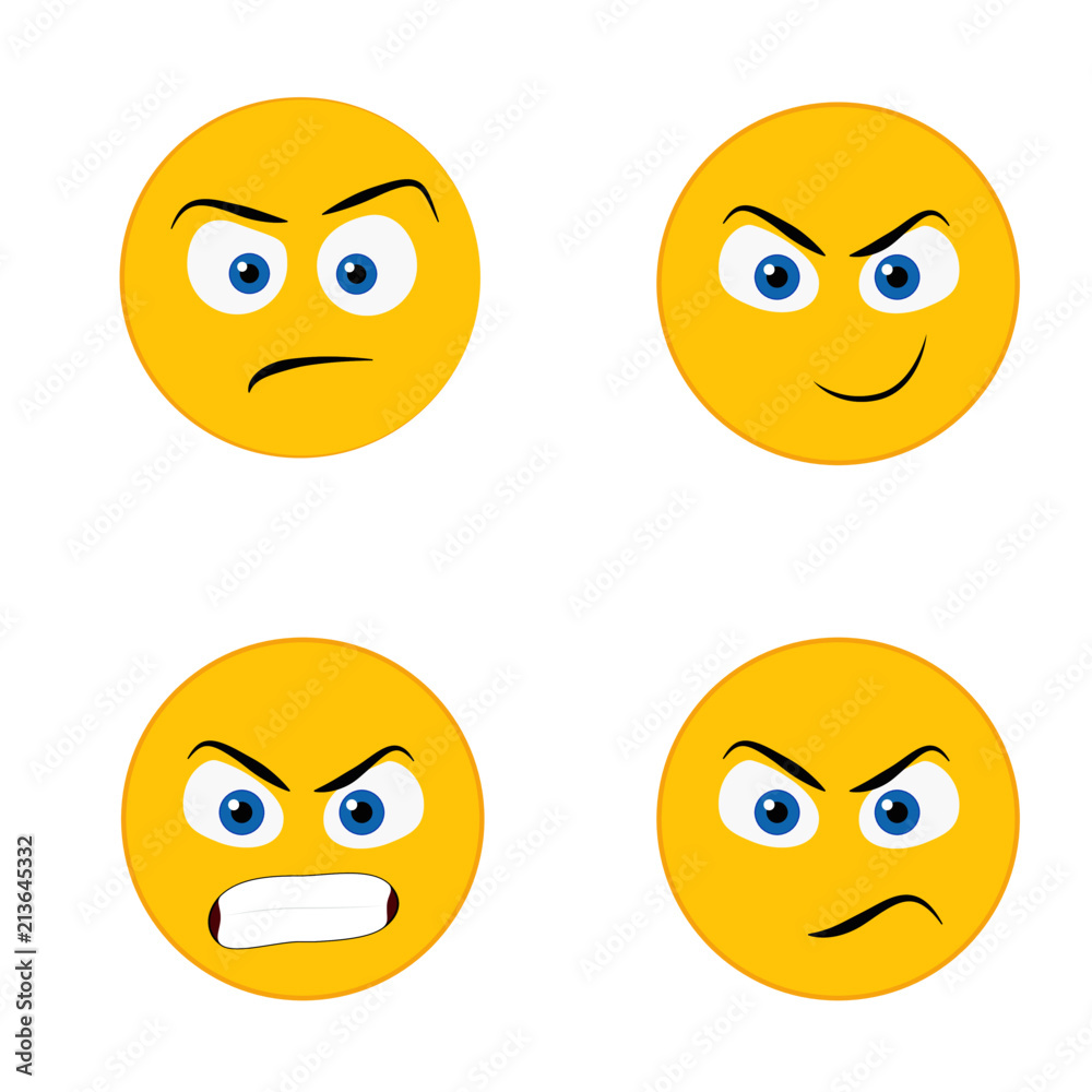 Angry emoticons set