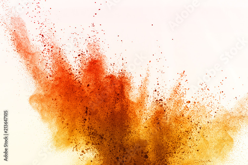 Explosion of colored powder isolated on white background. Power or clouds splatted. © wooddy7