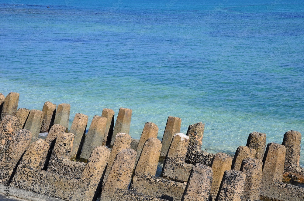 Beautiful beach and coast on a sunny day in Penghu, Taiwan Beautiful beach and coast on a sunny day in Penghu, Taiwan