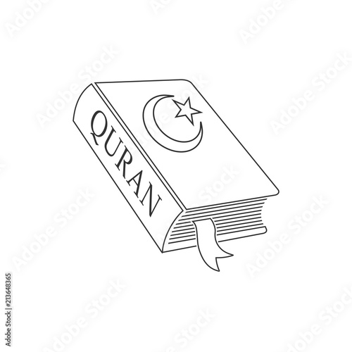 Коран книга. Белый фон.