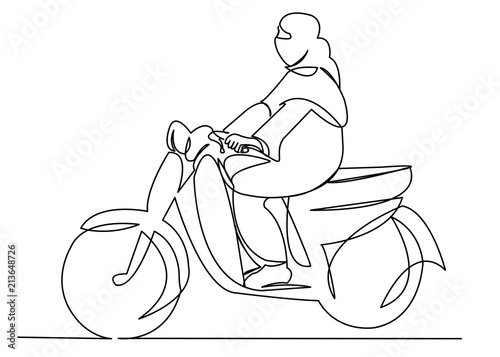 Muslim woman driving a scooter, motorcycle03