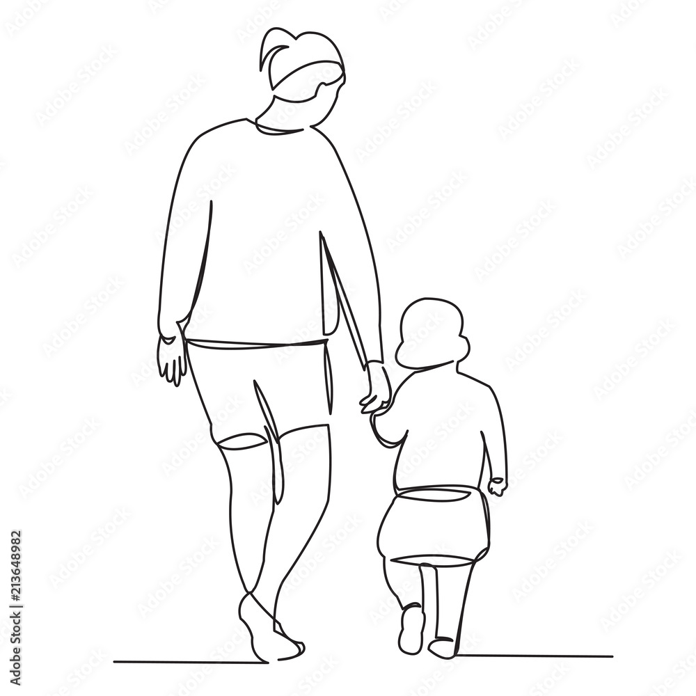 mom with a baby on a walk