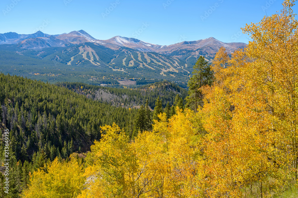 Autumn at Breckenridge - An autumn view of ski slopes of Breckenridge, Colorado, USA.