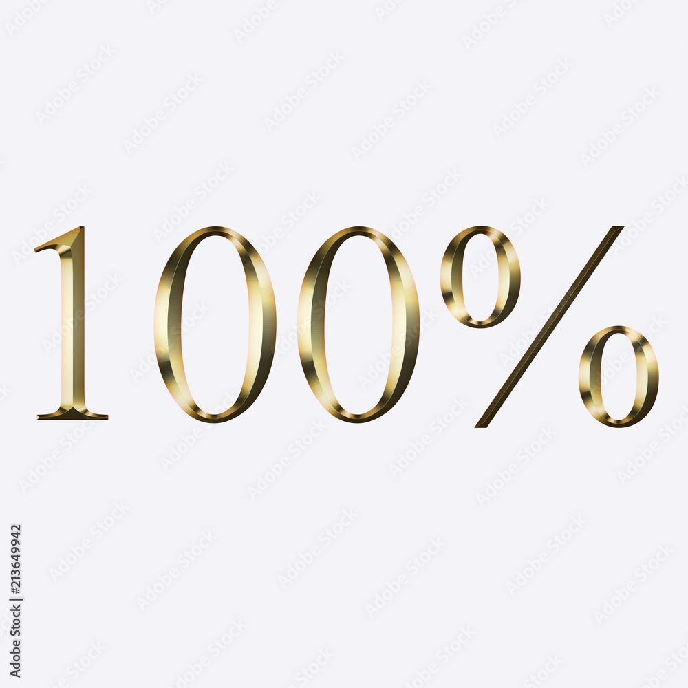 Gold 100% on a white background Gold 100% on a white background