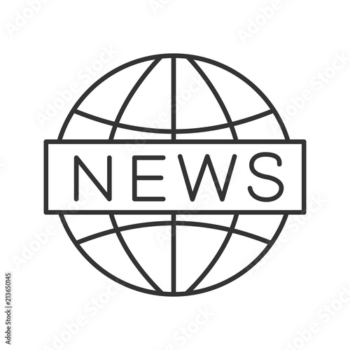 Global news linear icon