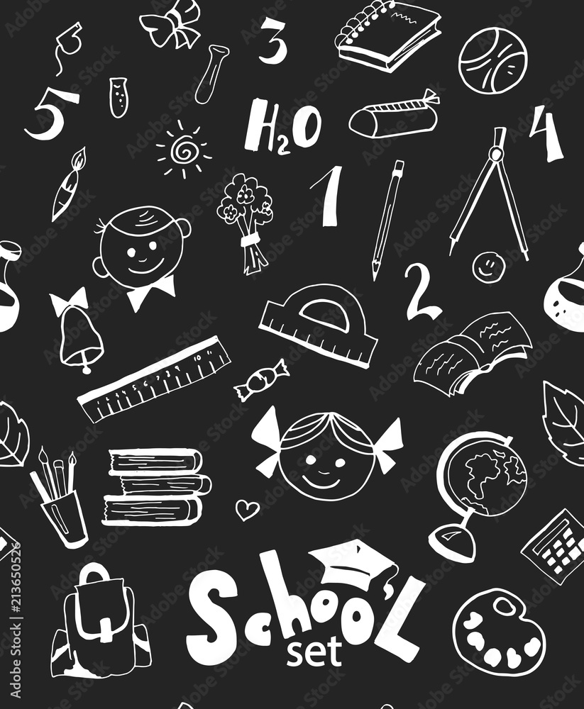 school items seamless pattern school items seamless pattern
